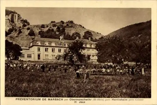 Ak Obermorschwihr Obermorschweier Elsass Haut Rhin, Preventorium de Marbach, Kinder spielen