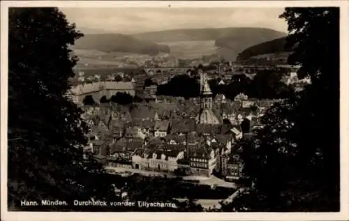 Ak Gimte Hann. Münden, Durchblick von der Tillyschanze