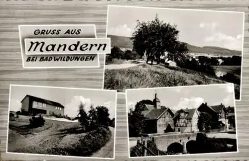 Ak Mandern Bad Wildungen in Hessen, Teilansicht, Gebäude, Panorama