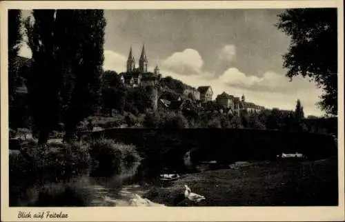 Ak Fritzlar in Hessen, Teilansicht, Brücke