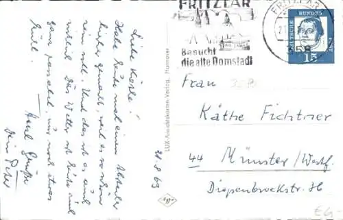 Ak Fritzlar in Hessen, Fachwerkhäuser am Markt