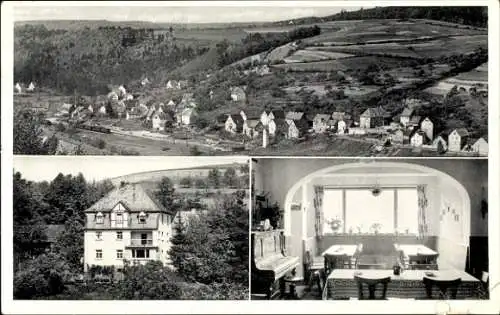 Ak Heimbuchenthal im Spessart, Gasthof und Pension Sonnenblick, Panorama, Innenraum