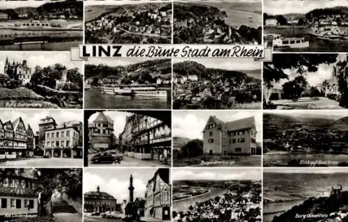 Ak Linz am Rhein, Bunte Stadt am Rhein, Burg Dattenberg, Jugendherberge, Am Lindenbaum