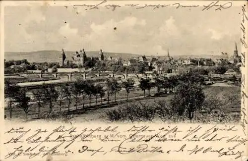 Ak Aschaffenburg in Unterfranken, Panorama, Blick v. Obernauer Weg