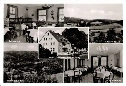 Ak Ihringshausen Fuldatal Hessen, Schocketal, Restaurant zur Linde, Speiseraum, Fuldatal