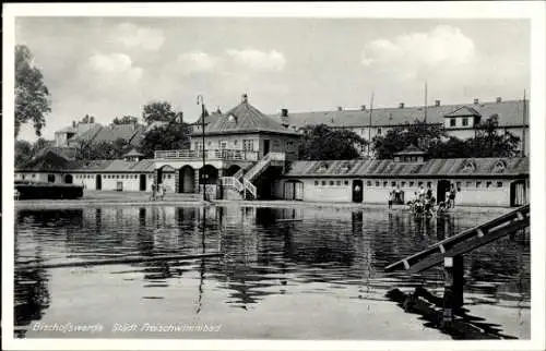 Ak Bischofswerda in Sachsen, Städtisches Freischwimmbad