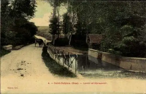 Ak Saint Sulpice Oise, Lavoir et Abreuvoir