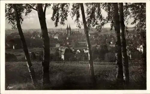 Ak Cheb Eger Reg. Karlsbad, Blick auf die Stadt