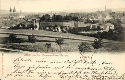 Ak Cheb Eger Region Karlsbad, Blick von der Franzensbader Straße