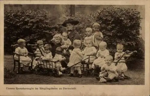 Ak Darmstadt in Hessen, Großherzogin Eleonore im Säuglingsheim