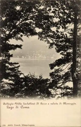 Ak Lago di Como Lombardia, Durchblick zum Ort