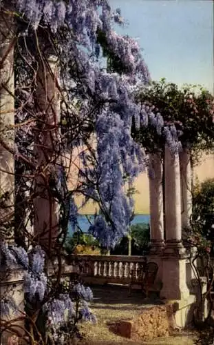 Ak Lago di Como Lombardia, Pavillon mit Flieder