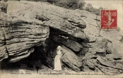 Ak Noirmoutier Vendée, Eboulis de roches sur la cote du Bois de la Chaize