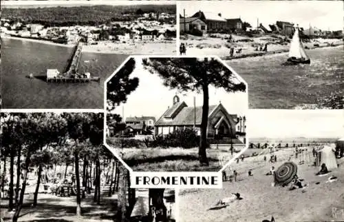 Ak Fromentine Vendée, Vue generale, La Cote, La Chapelle, La Foret, La Plage