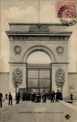 Ak Rochefort sur Mer Charente Maritime, Porte de Arsenal