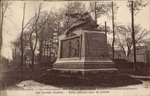 Ak Le Crotoy Somme, Denkmal der Caudron-Brüder