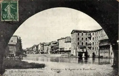 Ak Castres Tarn, Agout, Pont Neuf