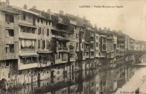 Ak Castres Tarn, Vieilles Maisons sur l'Agout