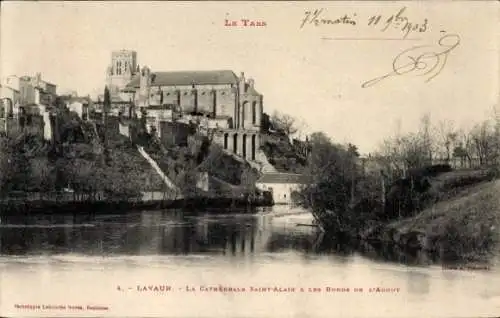 Ak Lavaur Tarn, Cathedrale Saint Alain, Bords de l'Agout