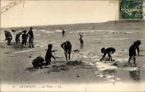 Ak Le Crotoy Somme, Strandpartie