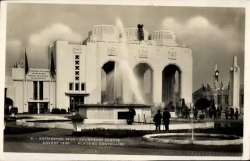 Ak Antwerpen Antwerpen Flandern, Weltausstellung 1930, Centenary Square