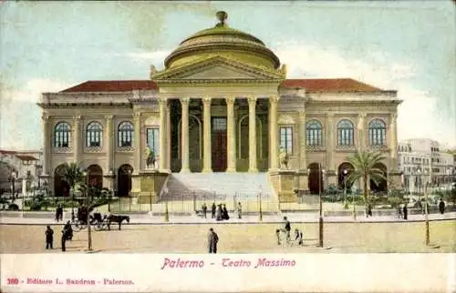 Ak Palermo Sizilien Sicilia Italien, Teatro Massimo