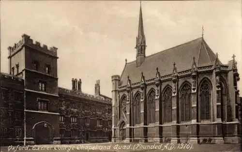 Ak Oxford Oxfordshire England, Exeter-College-Chapel und Quad