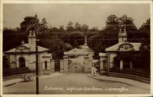 Ak Leamington Spa Warwickshire England, Jephson Gardens, Eingang