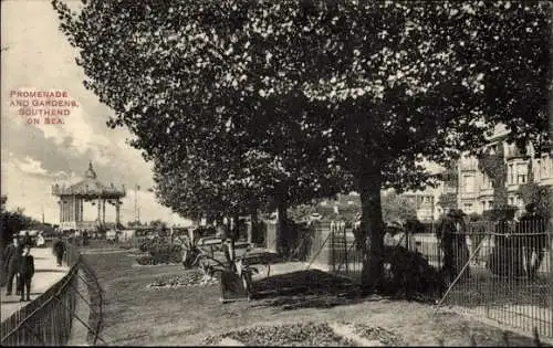 Ak Southend on Sea Essex England, Promenade und Gärten