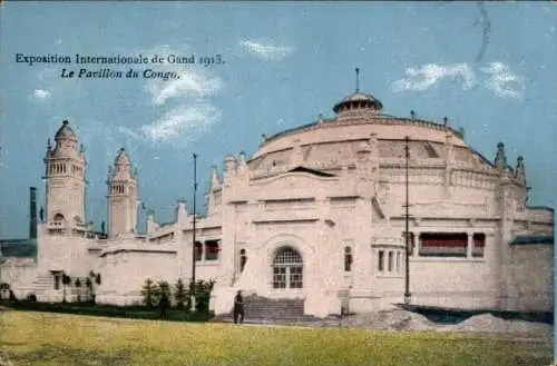 Ak Gand Gent Ostflandern, Exposition Internationale 1913, Pavillon du Congo