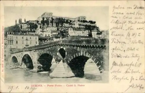 Ak Verona Veneto, Ponte Pietro, Castel S. Pietro