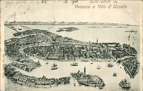 Ak Venezia Venedig Veneto, A Volo d'Uccello