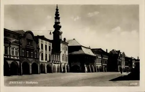 Ak Svitavy Zwittau Region Pardubice, Stadtplatz