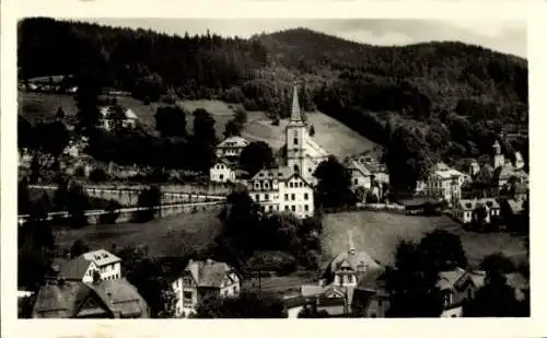 Ak Janov nad Nisou Johannesberg in Böhmen Region Reichenberg, Teilansicht, Kirche