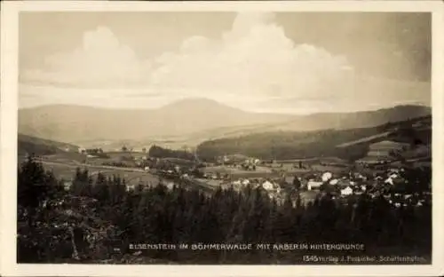 Ak Železná Ruda Markt Eisenstein im Böhmerwald Region Pilsen, Panorama, Arber