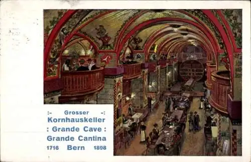 Künstler Ak Bern Stadt Schweiz, Großer Kornhauskeller, 1716-1898