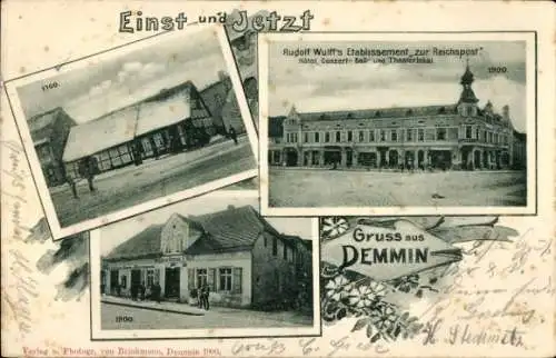 Ak Demmin in Vorpommern, Etablissement zur Reichspost