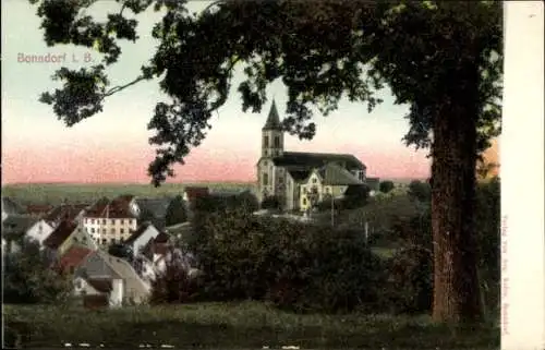 Ak Bonndorf im Schwarzwald, Teilansicht, Kirche