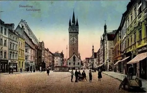 Ak Straubing an der Donau Niederbayern, Ludwigsplatz