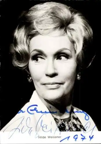 Ak Schauspielerin Hilde Weissner, Portrait, Autogramm