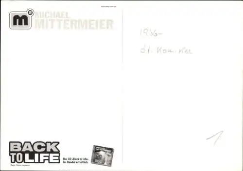 Ak Schauspieler Michael Mittermeier, Portrait, Autogramm,  Back to Life