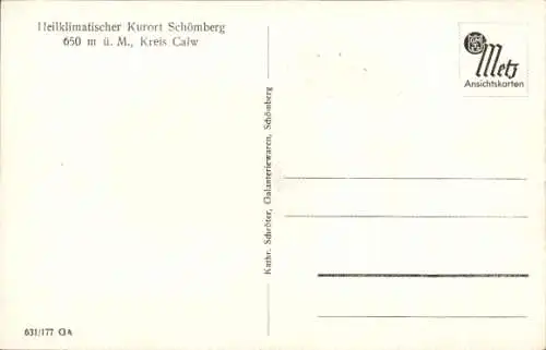 Ak Schömberg im Schwarzwald Württemberg, Panorama