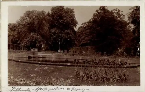 Foto Ak Dresden Pillnitz, Teich, Garten