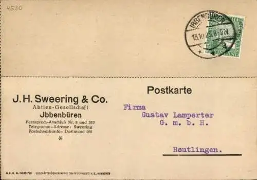 Ak Ibbenbüren in Westfalen, J. H. Sweering & Co., AG
