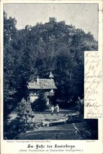 Ak Karlsruhe in Baden, Lauterberg, Stadtgarten