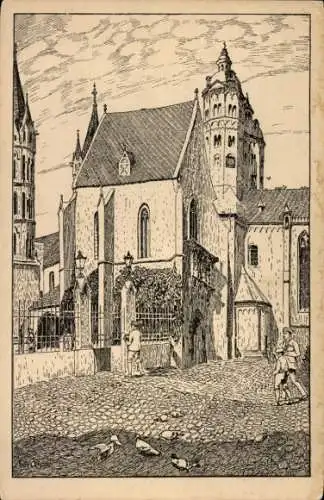 Künstler Ak Ermann, Fritz, Naumburg an der Saale, Kirche