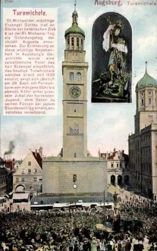 Ak Augsburg in Schwaben, Turamichele, Perlachturm