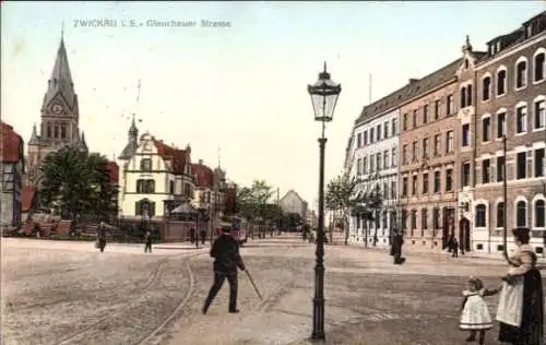 Ak Zwickau in Sachsen, Glauchauer Straße