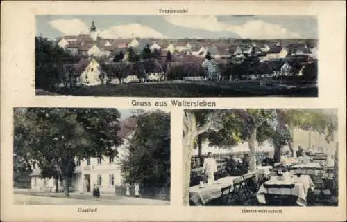 Ak Waltersleben Erfurt in Thüringen, Gesamtansicht, Gasthof, Gartenwirtschaft