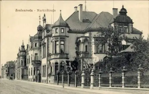 Ak Zeulenroda Triebes Thüringen, Marktstraße, Villen